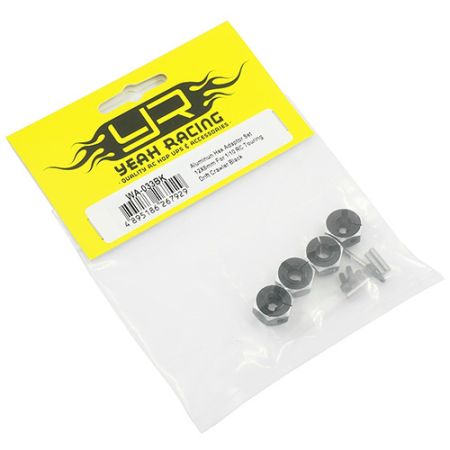 Kit d'adaptateurs hexagonaux en aluminium 12x6 mm pour crawler RC 1/10 Touring Drift (noir)