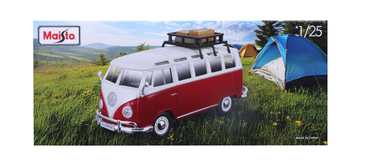 VW-Bus Samba T1 mit Dachträger und Gepäck 1/24 rot - RCXX - RC Racing Shop | RC Models | Tuning & Spare Parts for Professionals