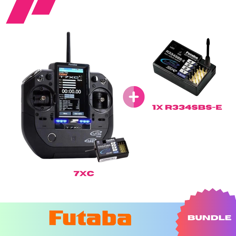 Futaba 7XC Sender + R334SBS Empfänger + 1x R334SBS-E Empfänger