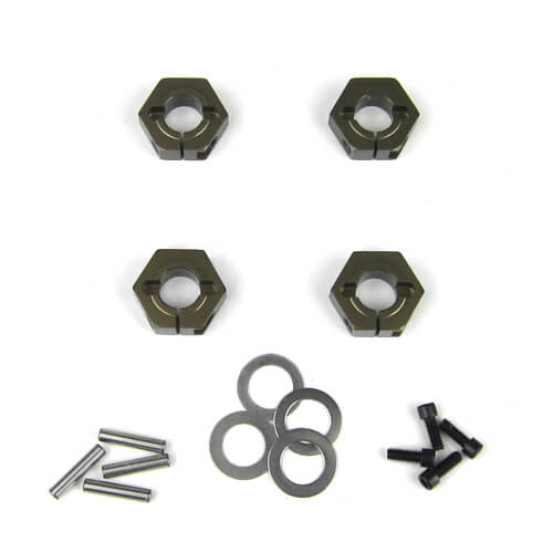 Tekno Wheel Hexes (SCT410, 12mm, aluminum, 4pcs) - TKR5571A