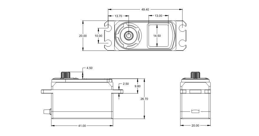 SRT Servo CH7012 1/10 Onroad/Offroad HV (0.057s/8.4V/12kg) - RCXX - rc racing for professionals