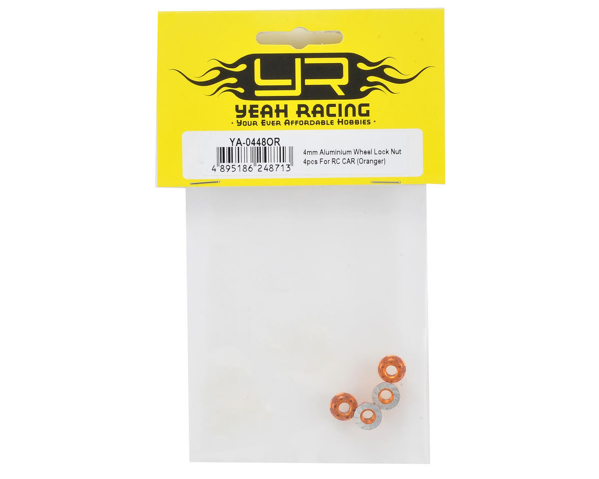 4mm Aluminium Wheel Flange Lock Nut 4pcs For RC Car Orange