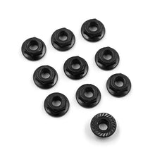 4mm Aluminium Serrated Lock Nut 10pcs (BK)