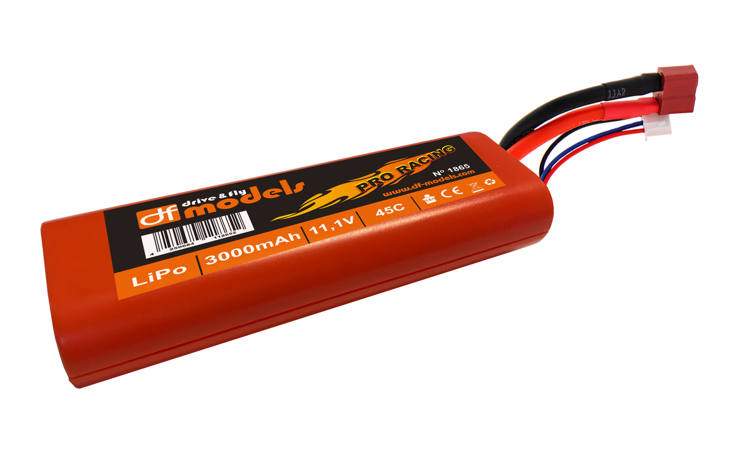 DF-Models Lipo Akku 3S - 11.1 Volt - 3000mAh  45C - rund - RCXX - RC Racing Shop | RC Models | Tuning & Spare Parts for Professionals