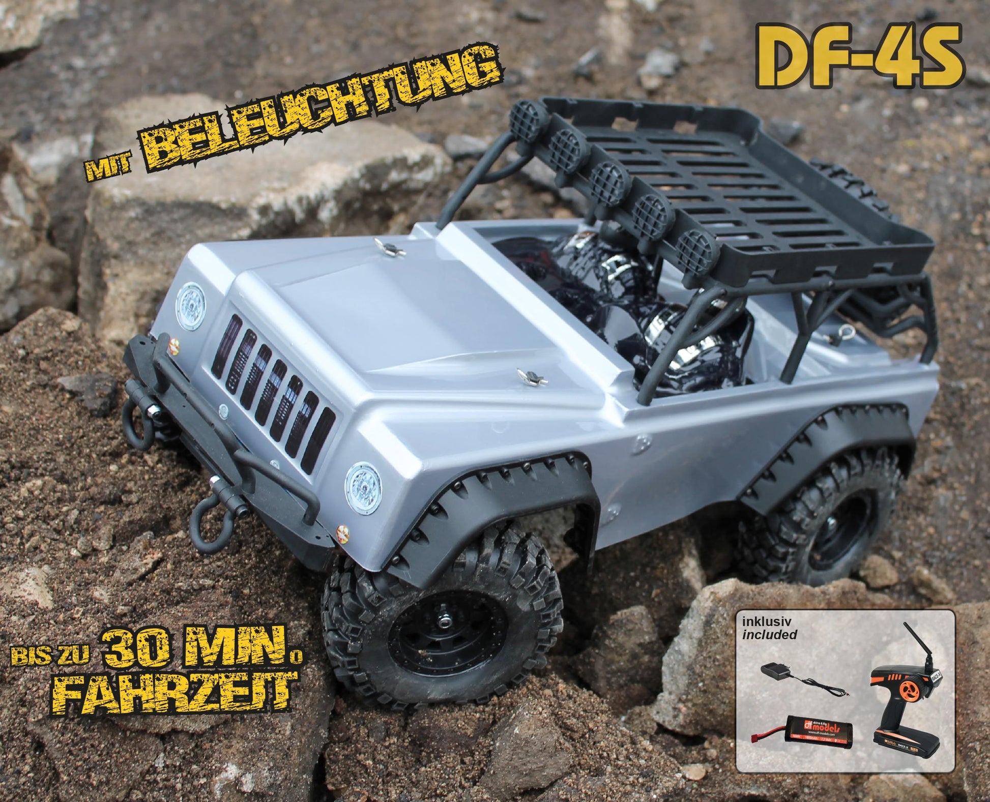 DF-Models DF-4S Crawler - silber - mit Licht - RTR - RCXX - RC Racing Shop | RC Models | Tuning & Spare Parts for Professionals