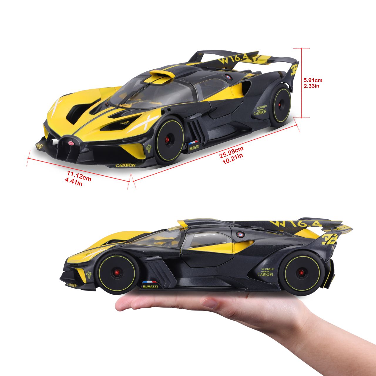 Bugatti Bolide 1/18 gelb - RCXX - RC Racing Shop | RC Models | Tuning & Spare Parts for Professionals