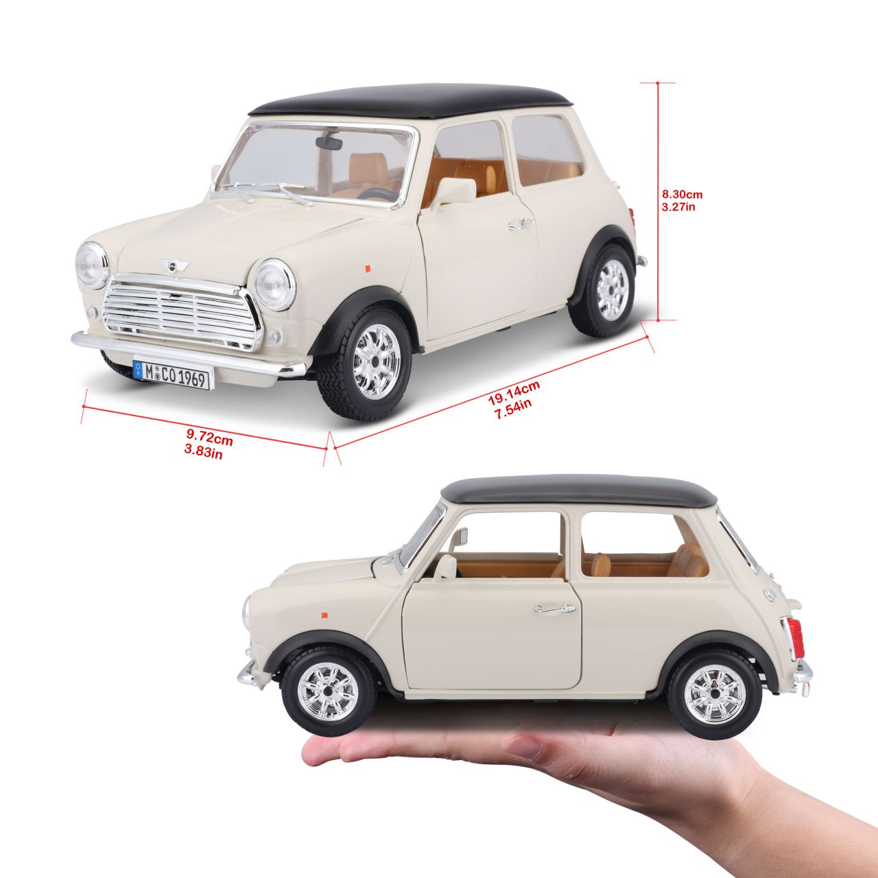 Mini Cooper 1969 1/18 beige - RCXX - RC Racing Shop | RC Models | Tuning & Spare Parts for Professionals