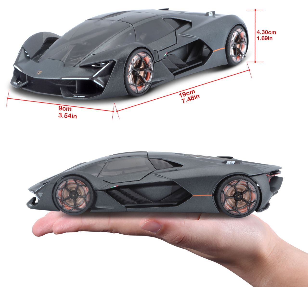 Lamborghini Terzo Milennio 1/24 grau - RCXX - RC Racing Shop | RC Models | Tuning & Spare Parts for Professionals