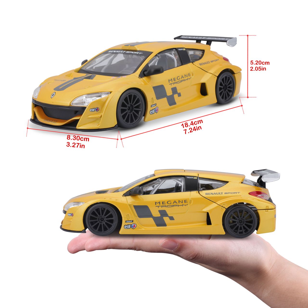 Renault Megane Trophy gelb 1/24 - RCXX - RC Racing Shop | RC Models | Tuning & Spare Parts for Professionals