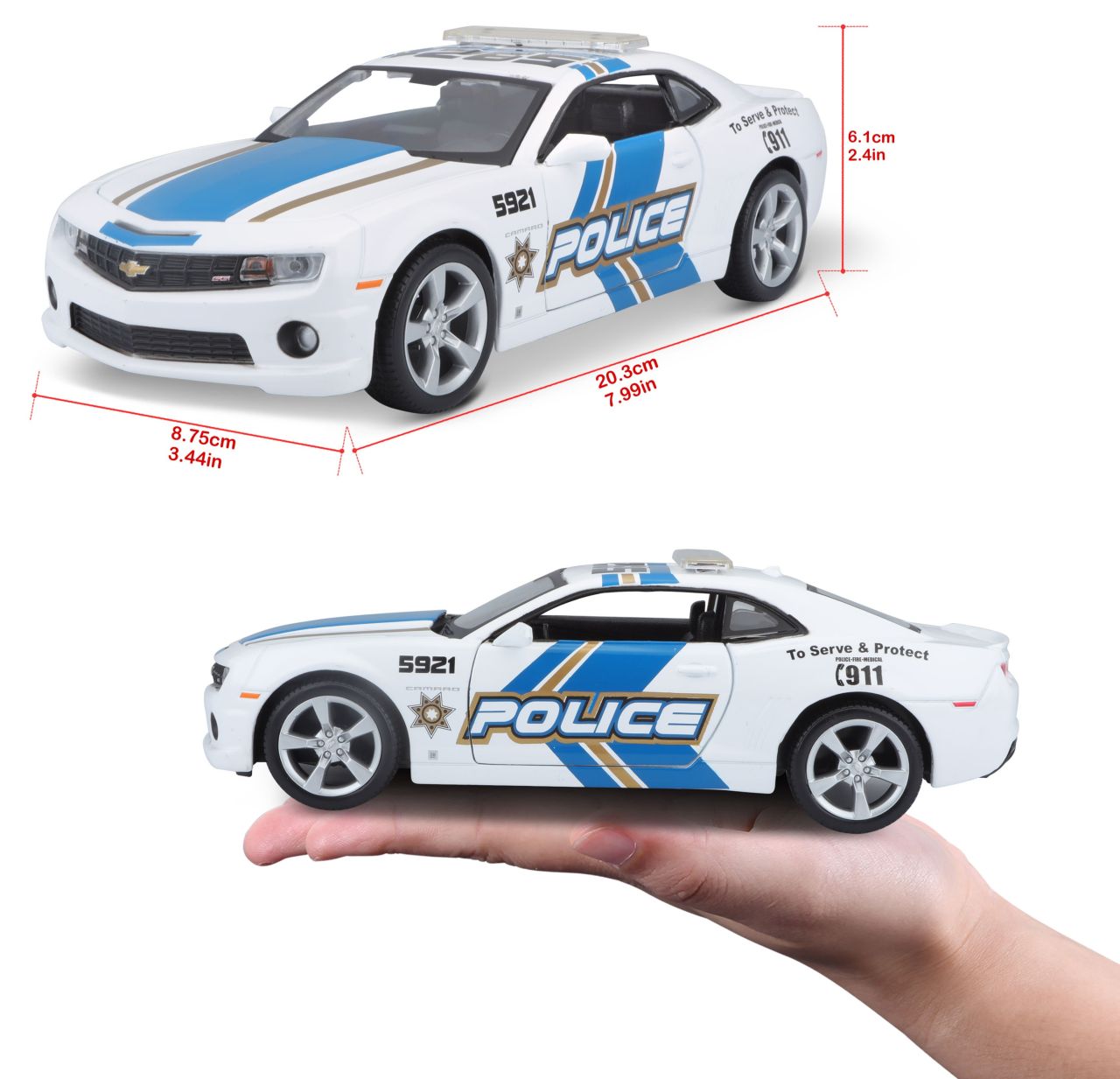 Chevrolet Camaro SS RS 2010 Police Weiss 1/24 - RCXX - RC Racing Shop | RC Models | Tuning & Spare Parts for Professionals
