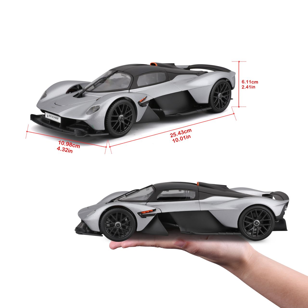 Aston Martin Valkyrie 2022 1/18 silber - RCXX - RC Racing Shop | RC Models | Tuning & Spare Parts for Professionals