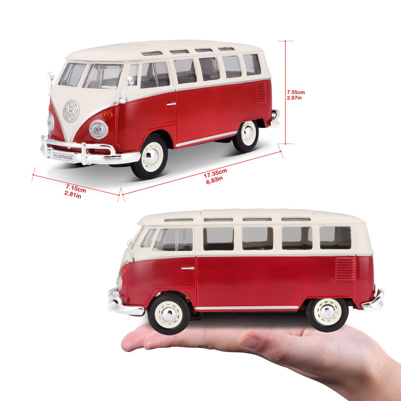 Volkswagen Bulli T1 Van Samba 1/24 rot - RCXX - RC Racing Shop | RC Models | Tuning & Spare Parts for Professionals