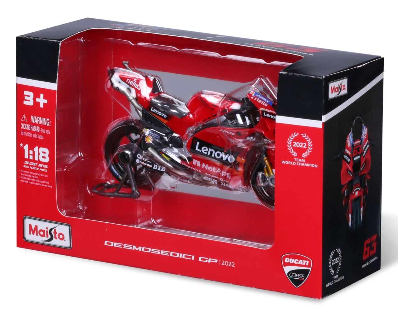 MotoGP 1/18 Ducati Lenovo #63 Bagnaia 2022 - RCXX - RC Racing Shop | RC Models | Tuning & Spare Parts for Professionals