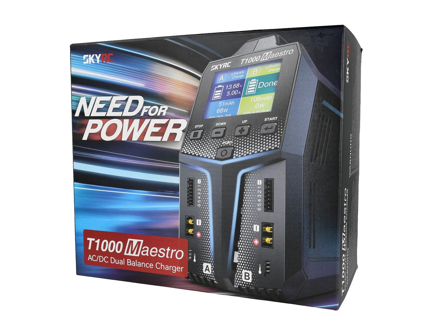 SkyRC T1000 Maestro Dual Channel Charger - LiPo 1-6S | AC/DC | 450W/1000W