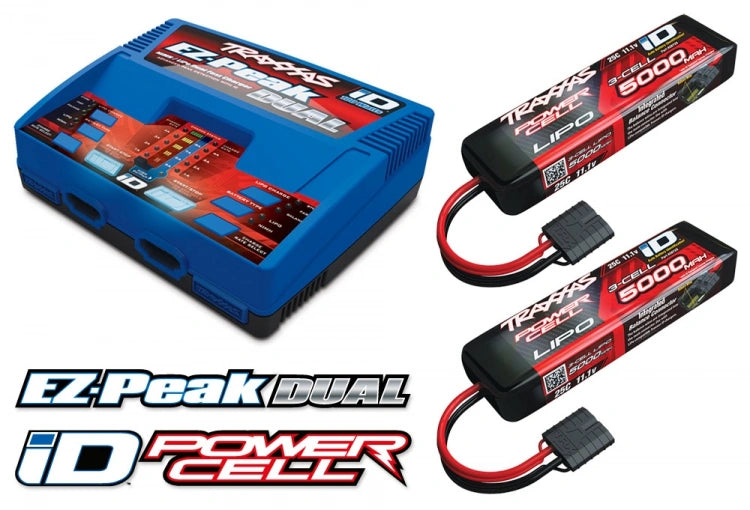 Traxxas EZ-Peak Dual Ladegerät & 2x 3S 5000mAh LiPo Akku Set (mit iD™) - 2990GX - RCXX - RC Racing Shop | RC Models | Tuning & Spare Parts for Professionals