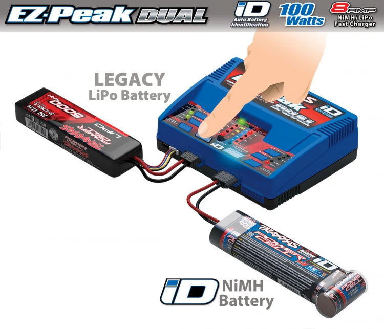 Traxxas EZ-Peak Dual Ladegerät & 2x 3S 5000mAh LiPo Akku Set (mit iD™) - 2990GX - RCXX - RC Racing Shop | RC Models | Tuning & Spare Parts for Professionals