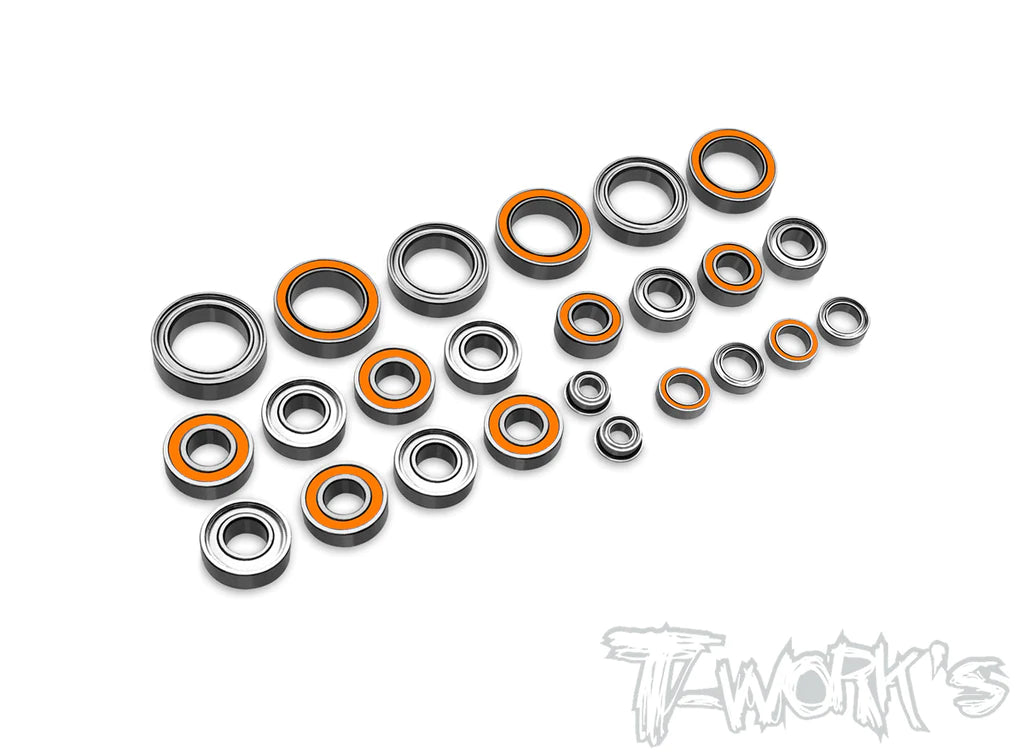T-Works BBS-S14-4C Precision Ball Bearing Set for Sworkz S14-4C - 24pcs. - RCXX - rc racing for professionals