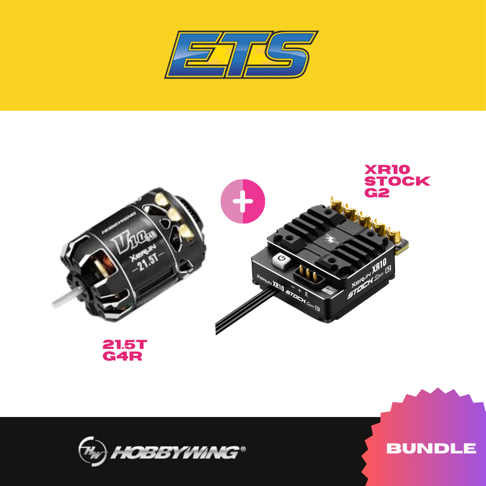 Hobbywing ETS Combo - ESC XR10 Stock Spec V2 + Motor V10 G4R 21.5T - RCXX - RC Racing Shop | RC Models | Tuning & Spare Parts for Professionals