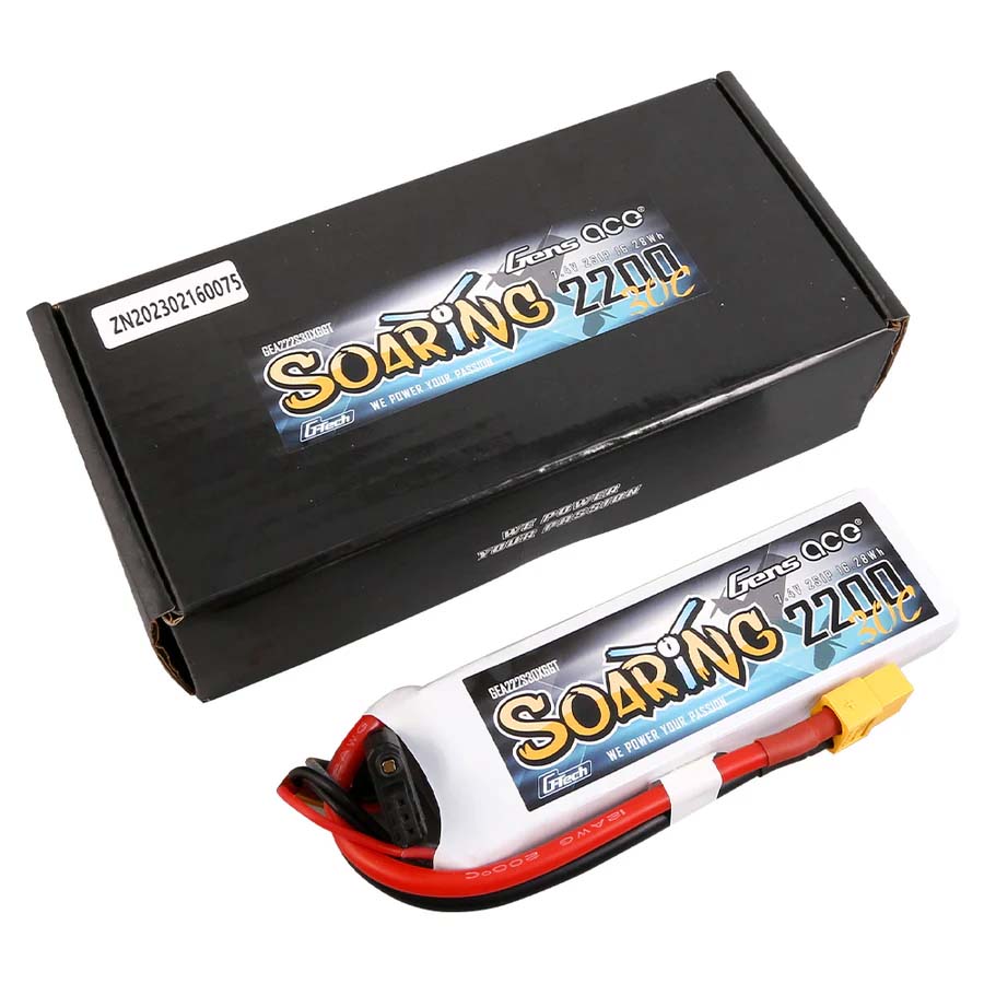 Gensace Soaring LiPo 2S 7.4V-2200-30C (XT60) 104x34.5x14.5mm 122g GT