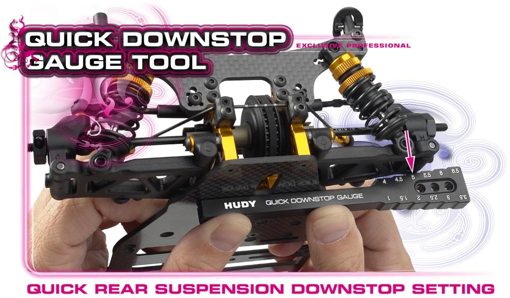 Hudy Quick Downstop Gauge Tool 1.0mm to 6.5mm - H107719 - RCXX - rc racing for professionals