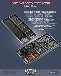 Hudy Aluminium Parts Tray Large 215x100mm - H108193 - RCXX - rc racing for professionals