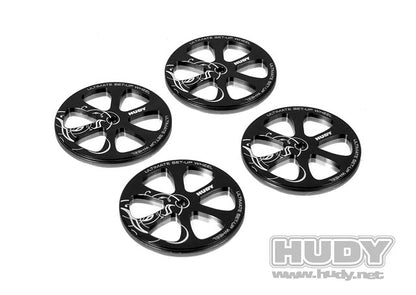 Hudy Aluminium Setup Wheels for 1/10 Touring Cars (4) BLACK - H109370 - RCXX - rc racing for professionals