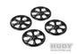 Hudy Aluminium Setup Wheels for 1/10 Touring Cars (4) BLACK - H109370 - RCXX - rc racing for professionals