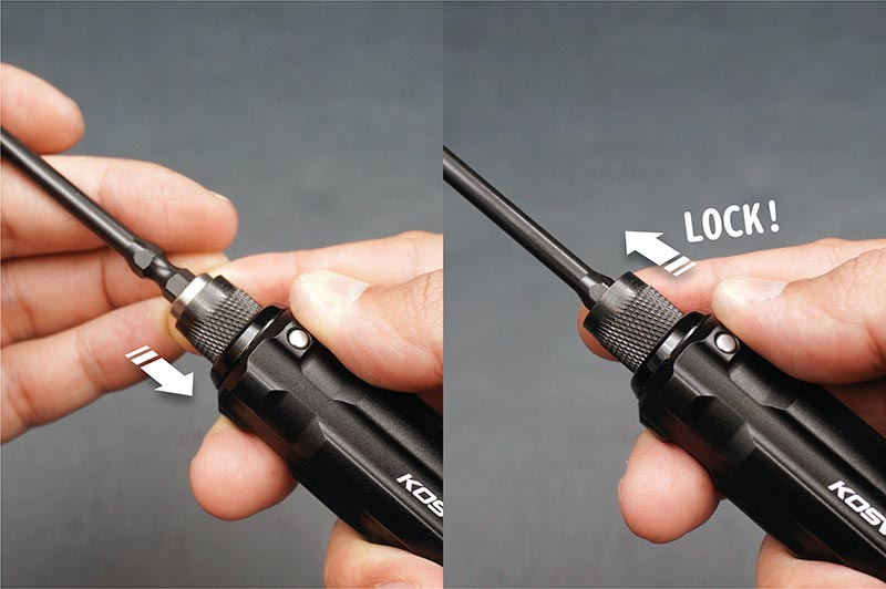 H1 Quick Release 1/4″ Drive Hex Driver Handle - KOS13210-H1