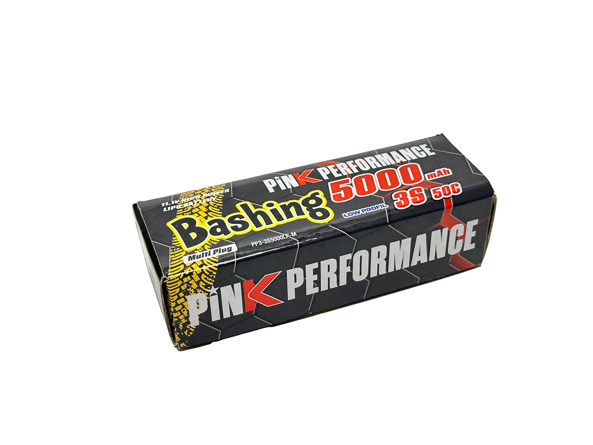 Batterie LiPo 3S 11,1 V - 5000 mAh - 50C (Multicolore) rose pour le bashing, dimensions : 139 x 47 x 28 mm, poids : 380 g