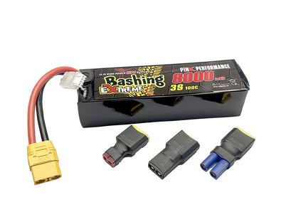Batterie LiPo 3S 11,1 V 8000-100C rose extrême pour le bashing, multi-supports, dimensions : 157 x 47 x 34 mm, poids : 515 g