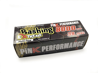 Batterie LiPo 3S 11,1 V 8000-100C rose extrême pour le bashing, multi-supports, dimensions : 157 x 47 x 34 mm, poids : 515 g