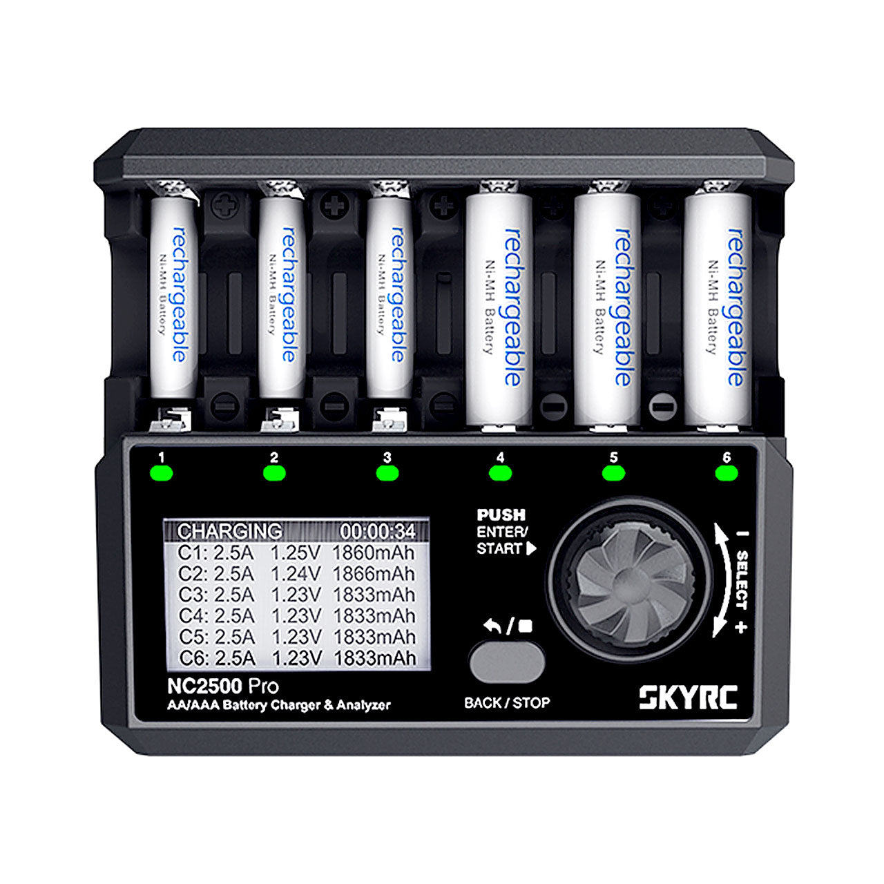 Chargeur SkyRC NC2500 Pro pour 6 piles AA/AAA NiMH et NiCd