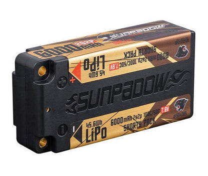 Sunpadow Competition LiPo HV Shorty Akku 2S 7.6V 6000mAh – 100C/50C (Short-Pack) - SW554385 - RCXX - RC Racing Shop | RC Models | Tuning & Spare Parts for Professionals