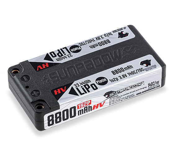 Sunpadow Li-Po Battery 1S 3,8V 8800mAh 140C Platin HV Shorty ULCG - JA0036H - RCXX - RC Racing Shop | RC Models | Tuning & Spare Parts for Professionals
