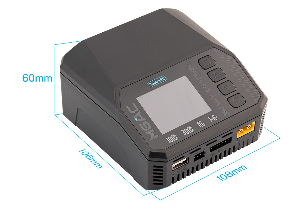 ToolkitRC M6AC LiPo 1-6S 15A Charger AC/DC - TK13800 - RCXX - RC Racing Shop | RC Models | Tuning & Spare Parts for Professionals