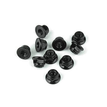 Tekno M4 Locknuts (flanged, black, 10pcs) - TKR1212
