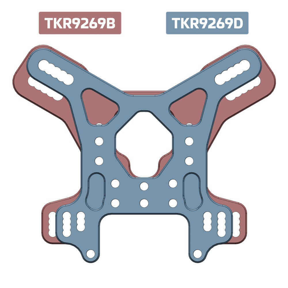 Tekno Shock Tower (rear, lightened, 7075 CNC, GM ano, EB/NB48 2.x) - TKR9269D