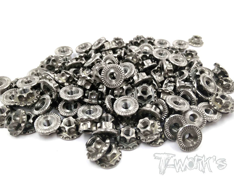 T-Works TP-034 64 Titanium Light Weight large-contact Serrated M4 Wheel Nuts (4) - RCXX - rc racing for professionals