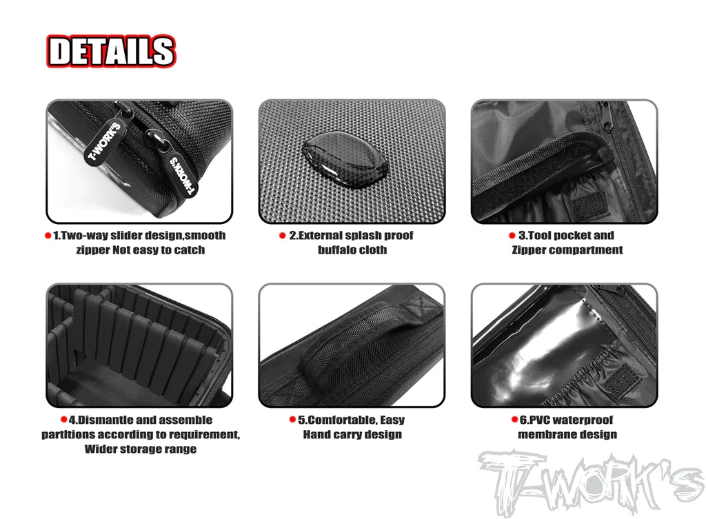 T-Works TT-075-F Hard Case Parts Bag (Hard Separator) (1) - RCXX - rc racing for professionals