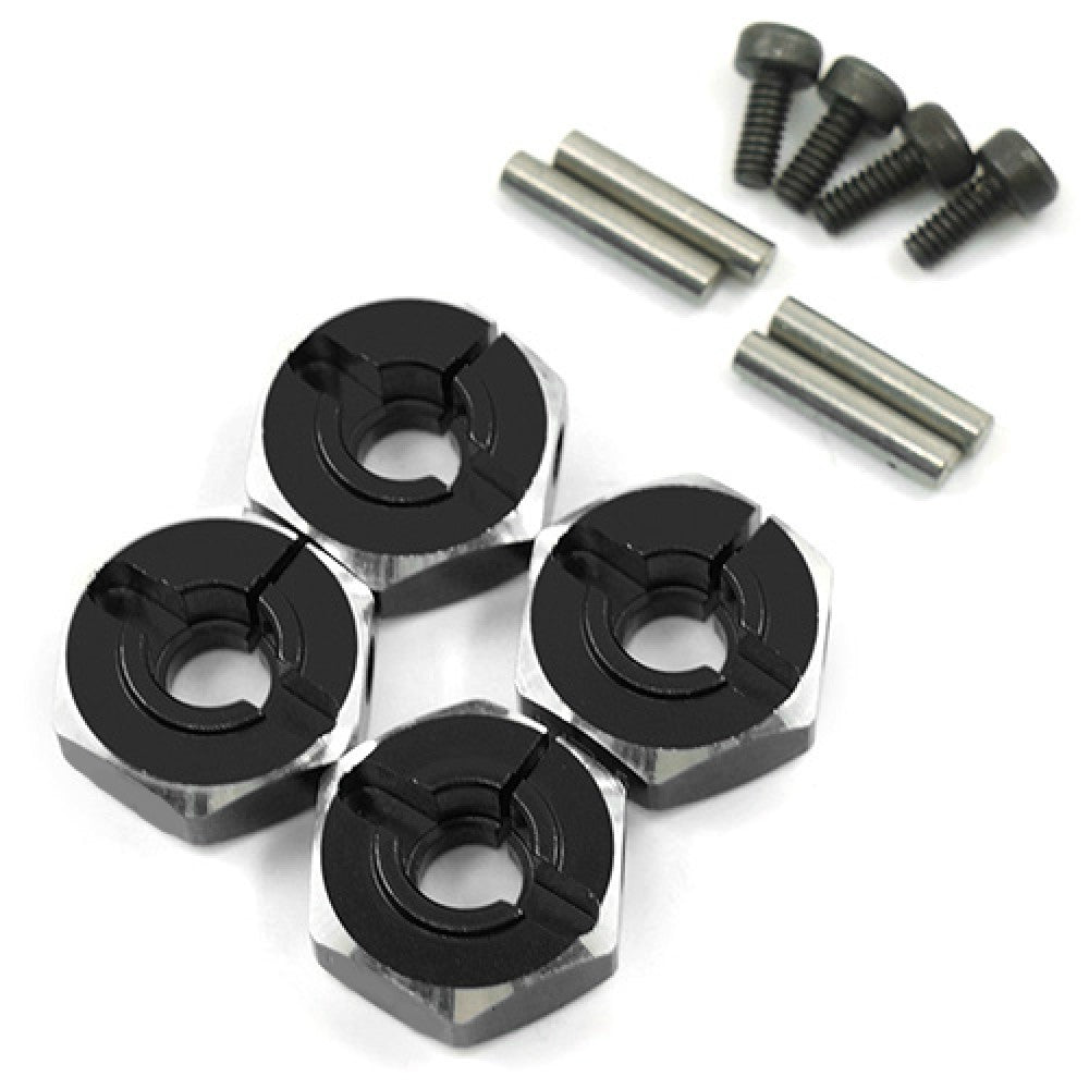 Aluminum Hex Adapter Set 12x6mm For 1/10 RC Touring Drift Crawler Black