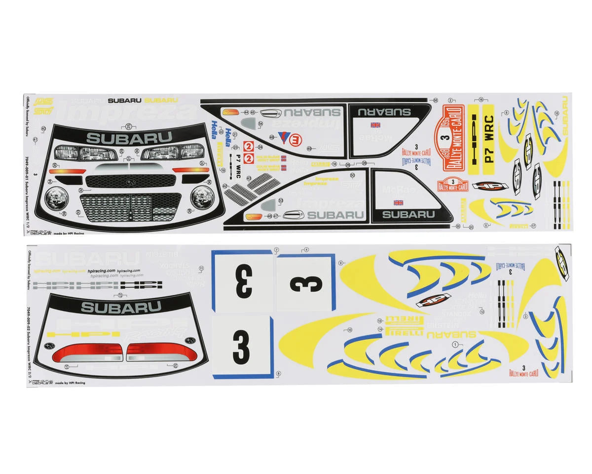 Carrosserie transparente Subaru Impreza WRC 98 non peinte (190 mm)