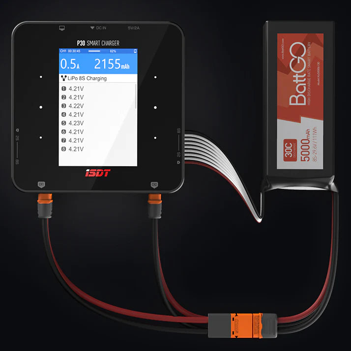 ISDT P30 Bluetooth Lipo Battery Charger - 1000W / 2 x 30A / 2 Dual Channel - RCXX - rc racing for professionals